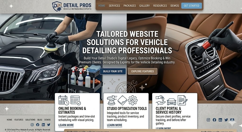Vehicle Detailing Website Preview